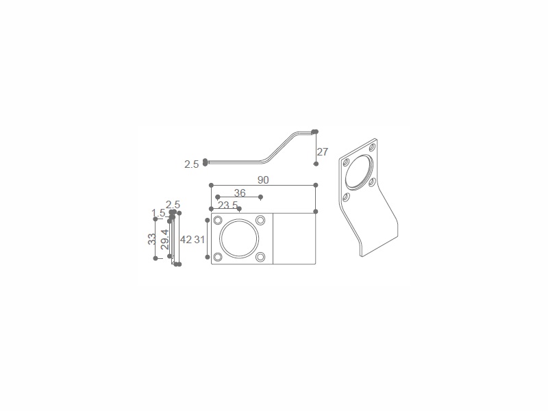 Pull Handle Rose For ANSI Cylinder