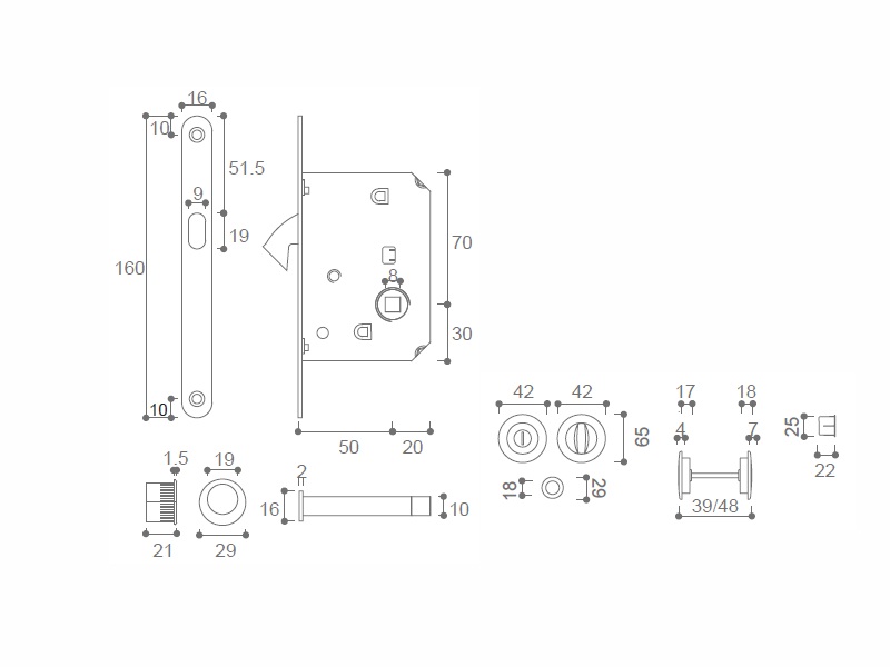 Sliding Door Lock For Wooden