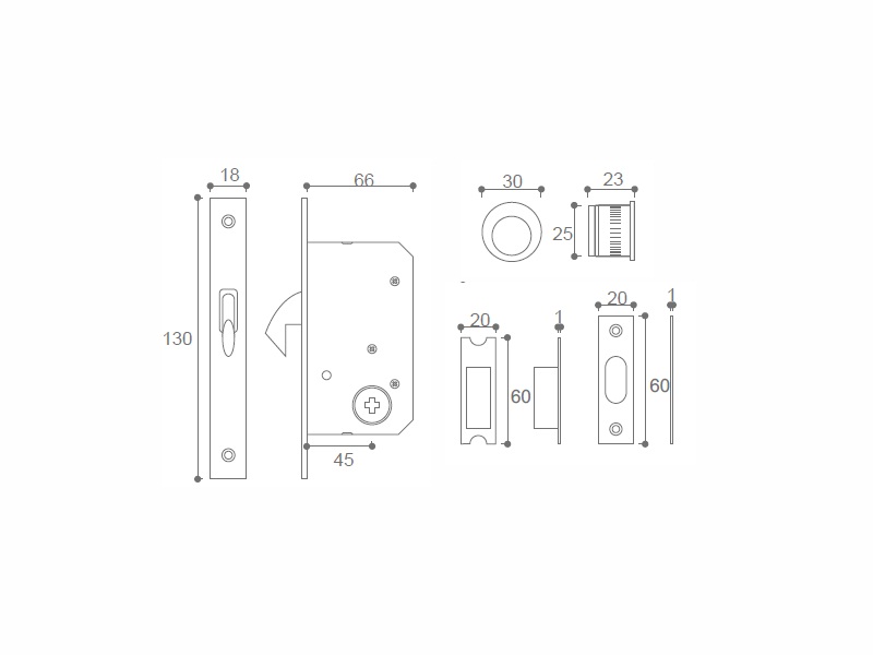 Sliding Door Lock For Wooden