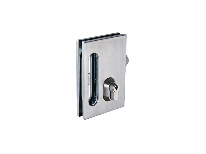 Single fan glass sliding door lock