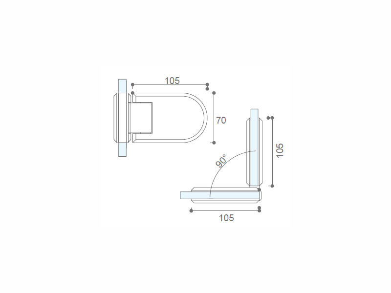 90° Shower Door Hinge(G-G)